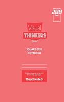 Visual Thinkers (Lite) Square Grid, Quad Ruled, Composition Notebook, 100 Sheets, Large Size 8 x 10 Inch Pink Cover