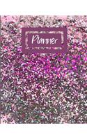 Planner: Undated Weekly Monthly Journal Appointment Calendar Organizer Notebook No Date Pink Glitter