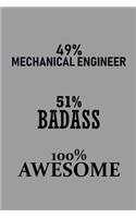 49% Mechanical Engineer 51% Badass 100% Awesome