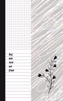 Half Wide Ruled and Graph: Classic Black and White Soft Cover Composition Notebook Half Graph 4x4 Half Lined Paper Notebook on Same Page, Squared, Science, Maths, Lab Notebook