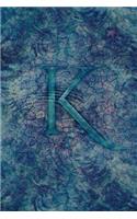Monogram K Notebook: Blank Journal Diary Log