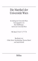 Die Matrikel Der Universitat Wien