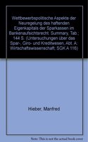 Wettbewerbspolitische Aspekte Der Neuregelung Des Haftenden Eigenkapitals Der Sparkassen Im Bankenaufsichtsrecht