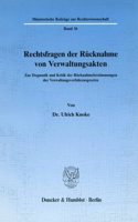 Rechtsfragen Der Rucknahme Von Verwaltungsakten