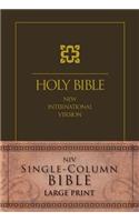 NIV, Single-Column Bible, Large Print, Hardcover, Brown: New International Version, Brown, Single-Column