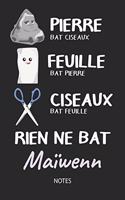 Rien ne bat Maïwenn - Notes: Noms Personnalisé Carnet de notes / Journal pour les filles et les femmes. Kawaii Pierre Feuille Ciseaux jeu de mots. Fournitures scolaires, premier