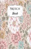 Sketch Book: Flower - Sketchbook - Scetchpad for Drawing or Doodling - Notebook Pad for Creative Artists - Pink Vintage