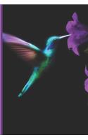 Hummingbird Journal: Nectar from Purple Flowers Cover, with Blank Lined Pages