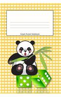 Graph Ruled Notebook: Panda Yellow Cover Graph Paper 4x4 .25 x .25 squares Maths Exercise Notebook for Kids Quad Rule Graph Paper for Young Children Softcover