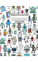 Graph Paper: Notebook Cute Robot Robotic Pattern White Cover Graphing Paper Composition Book Cute Pattern Cover Graphing Paper Composition Book