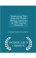 Examining the Role of Credit Rating Agencies in the Captial Markets - Scholar's Choice Edition