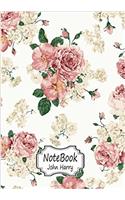 Notebook: Pink Flora: 110 Pages of 7 X 10 Blank Paper for Drawing, Doodling or Sketching (Sketchbooks)