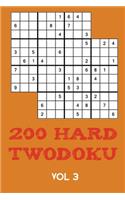 200 Hard Twodoku Vol 3: Two overlapping Sudoku, puzzle booklet, 2 puzzles per page