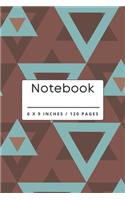Notebook: Geometric pattern In warm earthy tones lined Paperback Notebook.