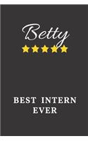 Betty Best Intern Ever: Un-dated Daily Planner Appreciation Gift for Female Intern Personalized with Name