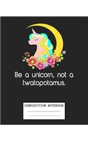 Composition Notebook: Unicorn Kids Soft Glossy Cover Wide Ruled Blank Lined Unicorns Journal Paper 7.5 x 9.25 Inches 110 Pages
