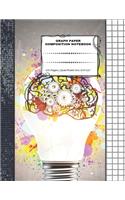 Graph Paper Composition Notebook: 110 Pages - Quad Ruled 4x4 - 8.5" x 11" Light Bulb Large Notebook with Grid Paper - Math Notebook For Students
