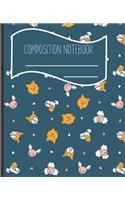 Composition Notebook: Cute Dog themed Blank lined Journal Note book to Write-in for Home School, Middle School through to College and Adults 120 Pages 7.5x9.25