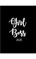 Girl Boss 2020: Planner Jan-Dec with Weekly and Monthly Calendar Agenda for 12 Month with Black Cover