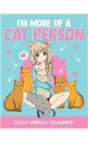 2020 Anime Weekly Planner dated with to do notes: Dated calendar with to do list Manga & cat lover theme