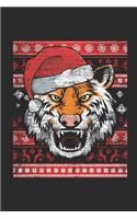 Ugly Christmas - Tiger: Dotted Bullet Grid Notebook / Journal (6 X 9 -120 Pages) - Ugly Christmas Gift Idea