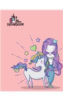 I love unicorn notebook: Unicorn and mermaid in love cover and Dot Graph Line Sketch pages, Extra large (8.5 x 11) inches, 110 pages, White paper, Sketch, Notebook journal(1 Unicorn and Mermaid in Love Notebook)