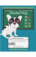French Bulldog Cover Handwriting Practice Pages Primary Notebook Print & Cursive