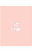 Anya 2019 Planner: Calendar with Daily Task Checklist, Organizer, Journal Notebook and Initial Name on Plain Color Cover (Jan Through Dec), Anya 2019 Planner