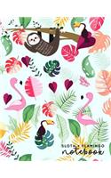 Sloth + Flamingo Notebook: A4 Medium Ruled - 8.5 x 11 inches(13 Lined Journal Notebooks)