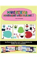 Fun Art Projekte: 20 vollfarbige Kindergarten-Arbeitsblätter zum Ausschneiden und Einfügen - Monster 2