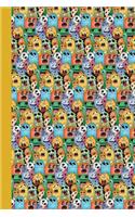 Journal: Doodle Monsters (Yellow) 6x9 - Graph Journal - Journal with Graph Paper Pages, Square Grid Pattern