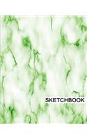 Sketchbook: 8" x 10", Drawing Sketchbook, Unlruled Notebook, Drawing Paper Pad, Stone Marble (Green) - (Sketch book)