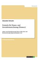 Formeln für Finanz- und Investitionsrechnung (Finance)