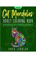 Cat Mandalas Adult Coloring Book Vol 4
