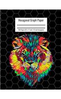 Hexagonal Graph Paper: Organic Chemistry & Biochemistry Notebook, Vibrant Lion Cover, 160 Pages (8.5 x 11 inch, 1/4 inch hexagons)