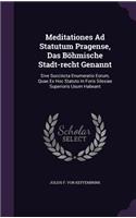 Meditationes Ad Statutum Pragense, Das Bohmische Stadt-Recht Genannt: Sive Succincta Enumeratio Eorum, Quae Ex Hoc Statuto in Foris Silesiae Superioris Usum Habeant