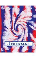 Red White Blue Groovy Patriotic Abstract Lined Journal Notebook, 8.5 x 11