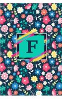 F: Cute Initial Monogram Letter F Notebook. Pretty Personalized Journal & Diary for Writing & Note Taking for Girls and Women - gift, Floral Print: Mon