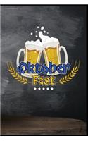 Oktoberfest: Bier Bierkrug Fassbier Brezel Bierflasche Biergarten Geschenk (6"x9") liniertes Notizbuch zum Reinschreiben