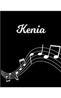 Kenia: Sheet Music Note Manuscript Notebook Paper - Personalized Custom First Name Initial K - Musician Composer Instrument Composition Book - 12 Staves a 