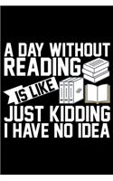 A Day Without Reading Is Like Just A Kidding I Have No Idea