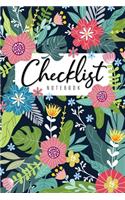 Checklist Notebook: Floral Watercolor Cover - To-Do List Notebook and Daily Task Manager with Checkboxes - Work Day Schedule Organizer Appointment Journal - Checklist J