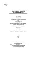 Local government perspectives on water infrastructure