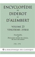 Encyclopédie de Diderot et d'Alembert - Volume 23 - VINGTIEME-ZYRAS