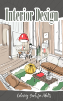 Interior Coloring Book for Adults Interior design Coloring Book Living Spaces furniture Coloring home design A4