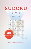 Sudoku: 200 Rompecabezas Experto 12x12 vol. 20(20 Sudoku)