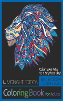 Midnight Edition Coloring Book for Adults: Black background coloring pages