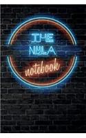 The NYLA Notebook: Vintage Blank Ruled Personalized & Custom Neon Sign Name Dotted Notebook Journal for Girls & Women. Wall Background. Funny Desk Accessories. Retro B