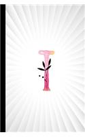 T: Monogram Initial Composition Notebook Watercolor & Floral Botanical Drawings Personalized Notebook for Girls & Women