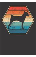 Basenji Notebook: Basenji Dog Retro Vintage Gift 6x9 Dot Grid Dotted 120 Pages for School College